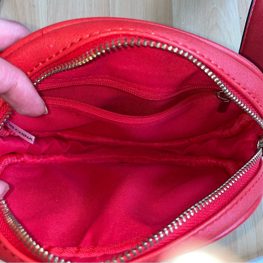 Red Quilted Leather Belt Bag Crossbody Bag Hip pack Belly Bag Fanny pack Chest - Picture 6 of 11
